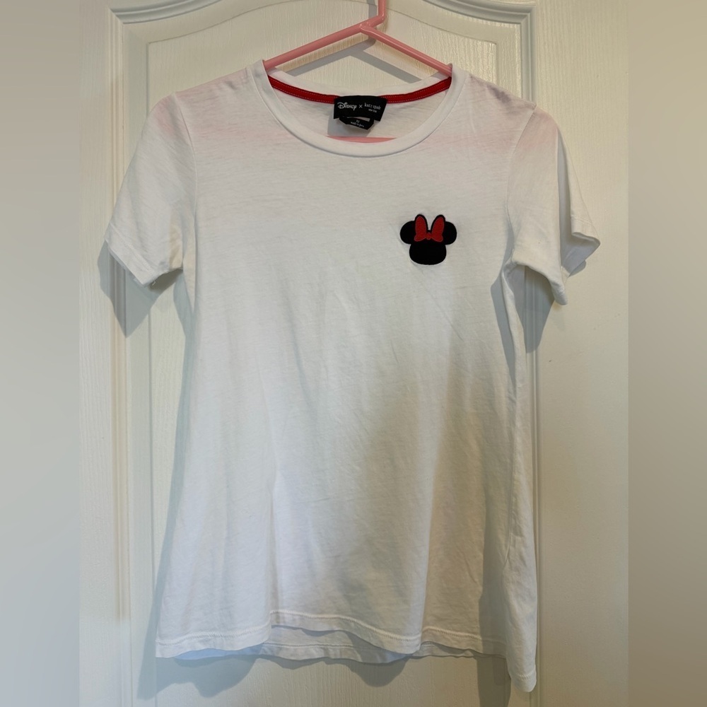 kate spade White Short-Sleeve Tee with Black Minnie Mousse Patch Disney colab - Picture 3 of 9